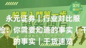 永元证券｜行业对比服务力体检：你需要知道的事实｜干货速览