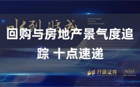 回购与房地产景气度追踪 十点速递